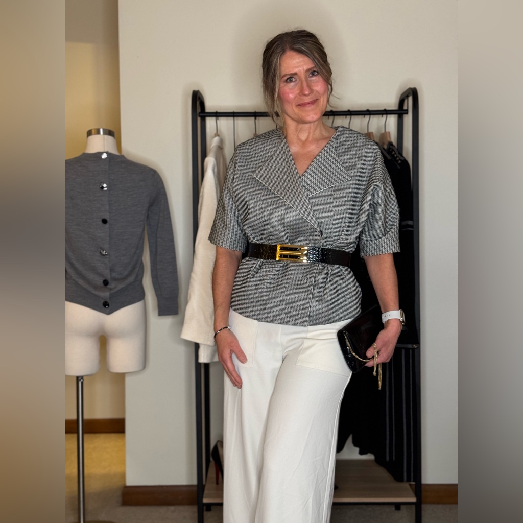 Ports 1961 Black And White Jacket Blazer Size 2 Oversized Fit
